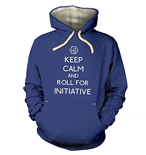 Kapuzenpullover mit Aufschrift „Keep Calm and Roll for Initiation“ Gr. X-Large, Vintage Royal von Gaming Hoodies By Big Mouth