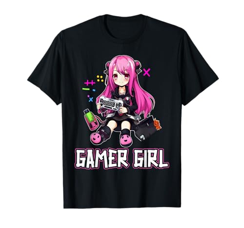 Gaming Konsole PC Zockerin Zocken Mädchen Gamer Girl T-Shirt von Gaming Konsole PC Mädchen Zocken Gamer Girl