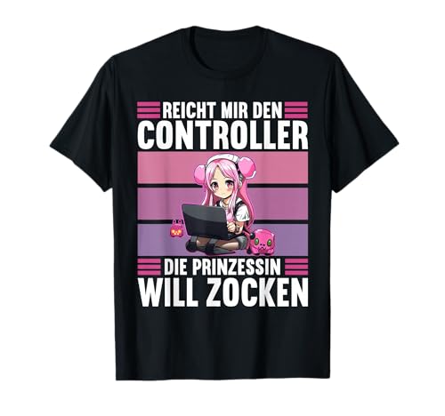 Gaming Konsole PC Zockerin Zocken Mädchen Gamer Girl T-Shirt von Gaming Konsole PC Mädchen Zocken Gamer Girl