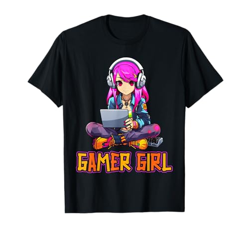 Gaming Konsole PC Zockerin Zocken Mädchen Gamer Girl T-Shirt von Gaming Konsole PC Mädchen Zocken Gamer Girl
