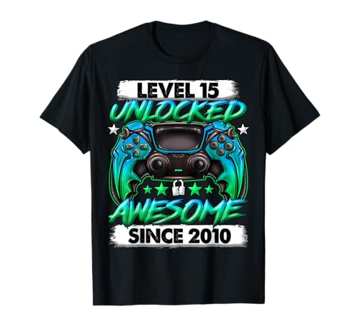 Level 15 — 15 Jahre alte Geschenke für Jungen zum 15. Geburtstag freigeschaltet T-Shirt Level 15 — 15 Jahre alte Geschenke für Jungen zum 15. Geburtstag freigeschaltet T-Shirt von Gaming Level Unlocked Birthday Gifts 2025 HH
