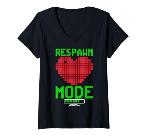 Damen Gaming - Respawn-Modus T-Shirt mit V-Ausschnitt Damen Gaming - Respawn-Modus T-Shirt mit V-Ausschnitt von Gaming Mood Apparel