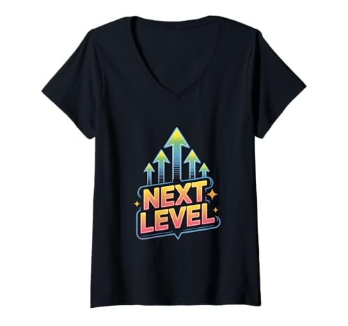 Damen Next Level Gaming Motivation Aufstieg Fortschritt T-Shirt mit V-Ausschnitt Damen Next Level Gaming Motivation Aufstieg Fortschritt T-Shirt mit V-Ausschnitt von Gaming Motivation Aufstieg Fortschritt Pfeile