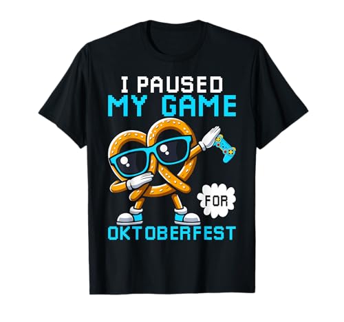 I Paused My Game For Oktoberfest Brezel Gamer Kids Boys Men T-Shirt I Paused My Game For Oktoberfest Brezel Gamer Kids Boys Men T-Shirt von Gaming Oktoberfest Pretzel Dab Gifts