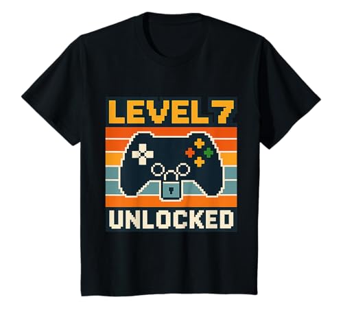 Kinder Level 7 Unlocked Gamer Geburtstag Party Zocker Zocken T-Shirt Kinder Level 7 Unlocked Gamer Geburtstag Party Zocker Zocken T-Shirt von Gaming Sprüche Videospiel Geburtstag