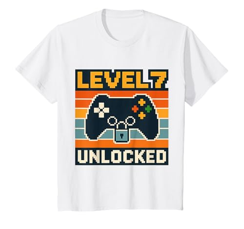 Kinder Level 7 Unlocked Gamer Geburtstag Party Zocker Zocken T-Shirt Kinder Level 7 Unlocked Gamer Geburtstag Party Zocker Zocken T-Shirt von Gaming Sprüche Videospiel Geburtstag