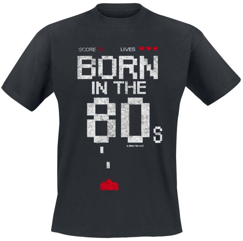 Gaming-Sprüche Born In The 80s T-Shirt schwarz in XXL von Gaming-Sprüche