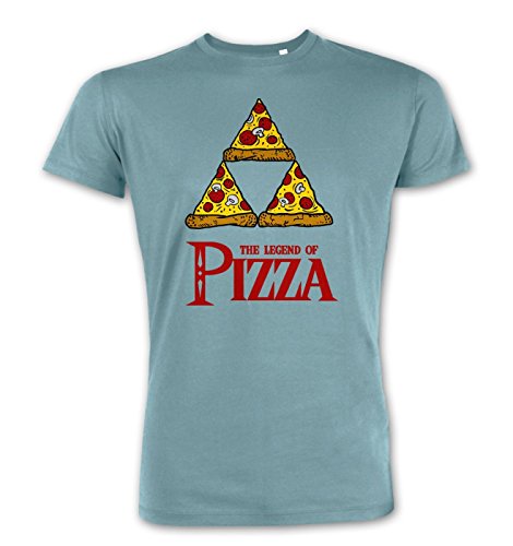 Legend Of Pizza Premium T-Shirt, Himmelblau, Größe L, Himmelblau von Gaming Tshirts By Big Mouth