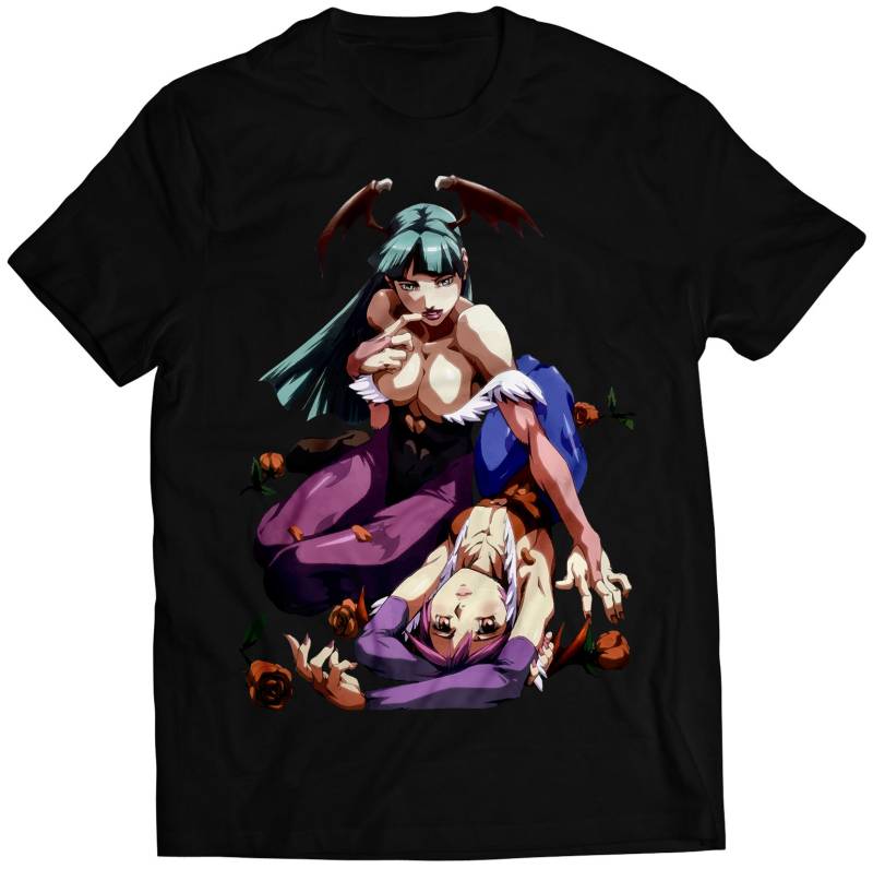 Comic Morrigan & Lilith Daarkstalkers Vampire Premium Unisex T-Shirt | Vectorized Design von GamingTee