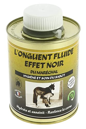 „Onguent Fluide“ von Maréchal (Huföl), schwarz färbend 500 ml Topf (Pinsel integriert) von Gamme du Marechal - ODM