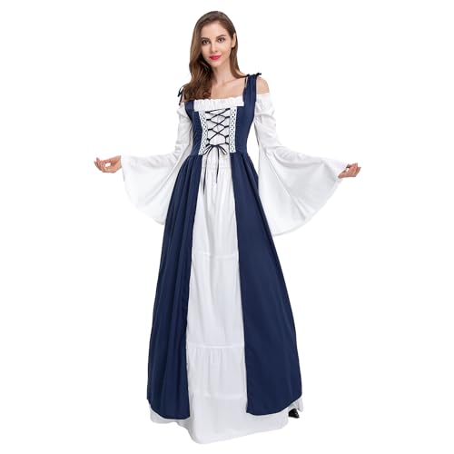 Gammify Damen Mittelalter Kleidung Renaissance Kostüm Kleid Viktorianischen Königin Kleider Prinzessin Kostüm Trompete Ärmel Gotisch Maxikleid Blau XL Gammify Damen Mittelalter Kleidung Renaissance Kostüm Kleid Viktorianischen Königin Kleider Prinzessin Kostüm Trompete Ärmel Gotisch Maxikleid Blau XL von Gammify