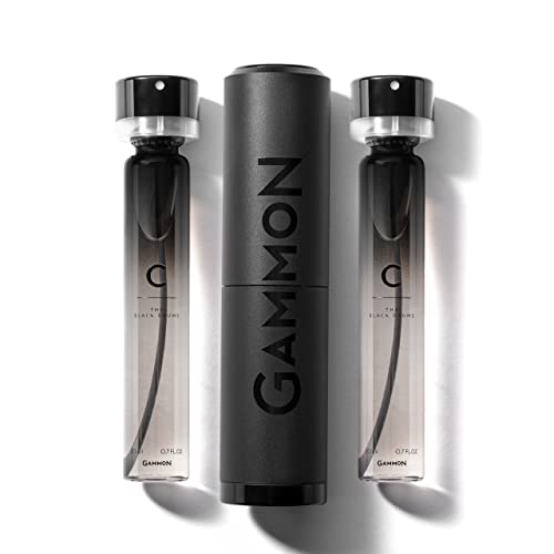 GAMMON Black Notes Parfum Starter-Set C (2x20 ml), das frisch-holzige BLACK DRUMS Herren Parfum, Citrus Duft für Männer mit 20 prozent Parfum-Öl, inklusive hochwertigem Aluminium Suit von Gammon