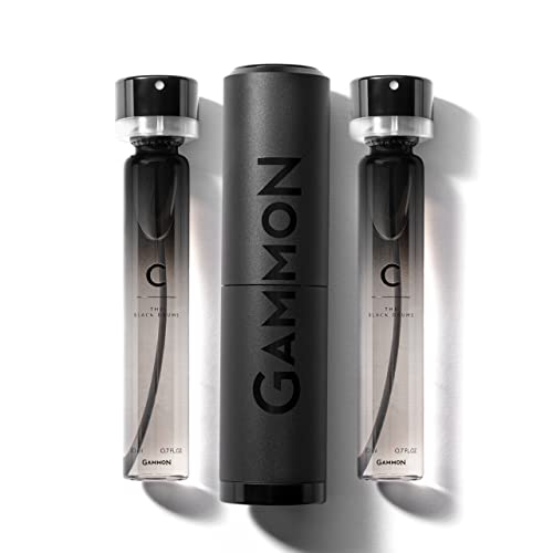 GAMMON Black Notes Parfum Starter-Set C (2x20 ml), das frisch-holzige BLACK DRUMS Herren Parfum, Citrus Duft für Männer mit 20% Parfum-Öl, inkl. hochwertigem Aluminium Suit von Gammon