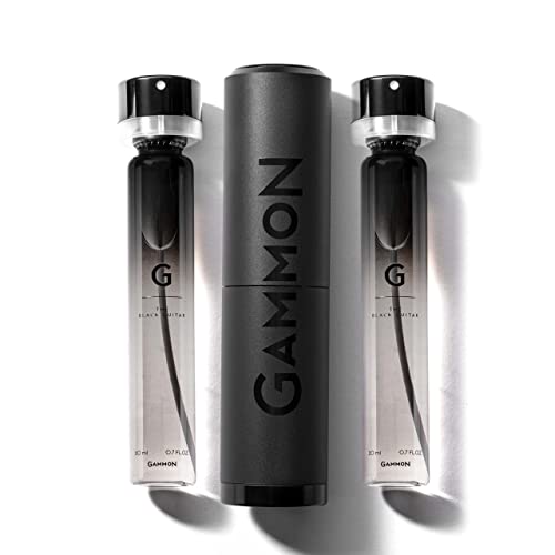 GAMMON Black Notes Parfum Starter-Set G (2x20 ml), das aromatisch-fruchtige BLACK GUITAR Herren Parfum, Fougère Duft für Männer mit 20 prozent Parfum-Öl, inklusive hochwertigem Aluminium Suit von Gammon