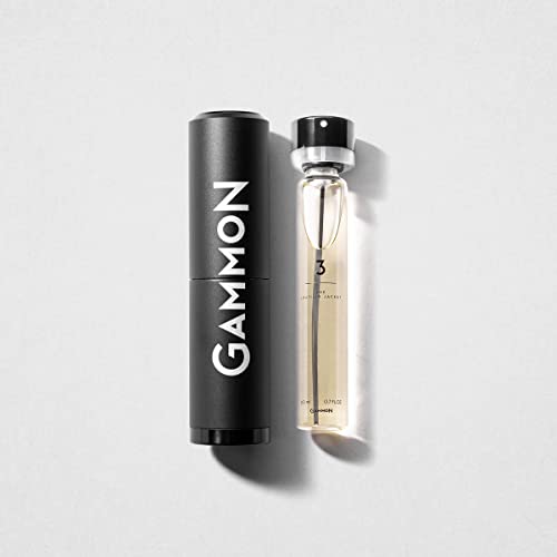 GAMMON Black Styles Parfum Starter 3 (1x20 ml), das holzig-raue LEATHER JACKET Herren Parfum, Woody Duft für Männer mit 20 prozent Parfum-Öl, inklusive hochwertigem Aluminium Suit von Gammon