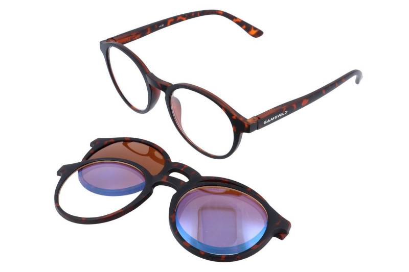 Gamswild Lesebrille Gamswild +1,0 +1,5 +2,0 +2,5 dpt (3 in 1) Lesebrille + Clip PC, Brille (Blaulichtfilter) + Clip für Sonnenbrillenaufsatz von Gamswild
