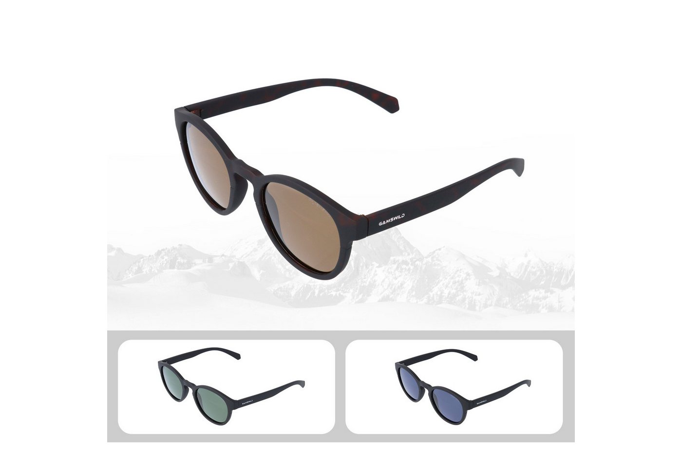 Gamswild Sonnenbrille UV400 GAMSSTYLE Modebrille polarisiert/Rubbertouchhaptik Damen Herren Modell WM6210 in braun, blau, G15 von Gamswild