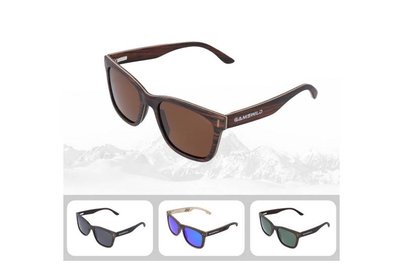 Gamswild Sonnenbrille UV400 GAMSSTYLE Holzbrille polarisierte Gläser Damen Herren Unisex, Modell WM0011 in braun, grau, blau & G15 von Gamswild