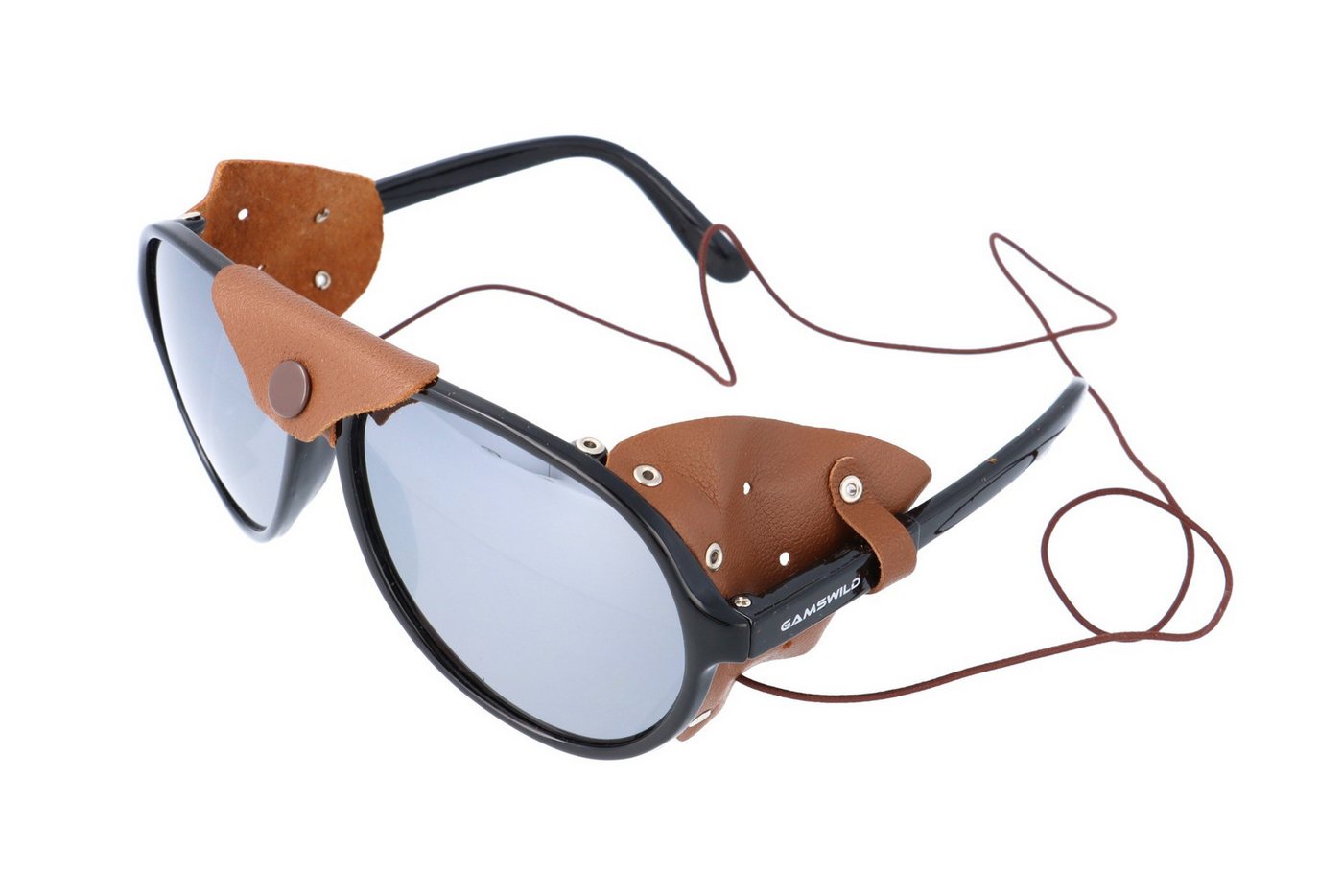 Gamswild Sonnenbrille UV400 Gletscherbrille Sonnenbrille Skibrille tolles Design Damen Herren Unisex Modell WS6330 in braun, schwarz von Gamswild