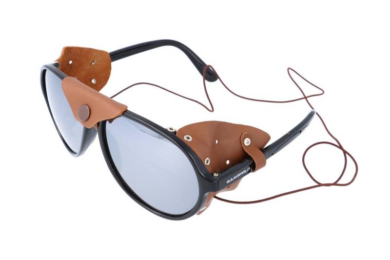 Gamswild Sonnenbrille UV400 Gletscherbrille Sonnenbrille Skibrille tolles Design Damen Herren Unisex Modell WS6330 in braun, schwarz von Gamswild