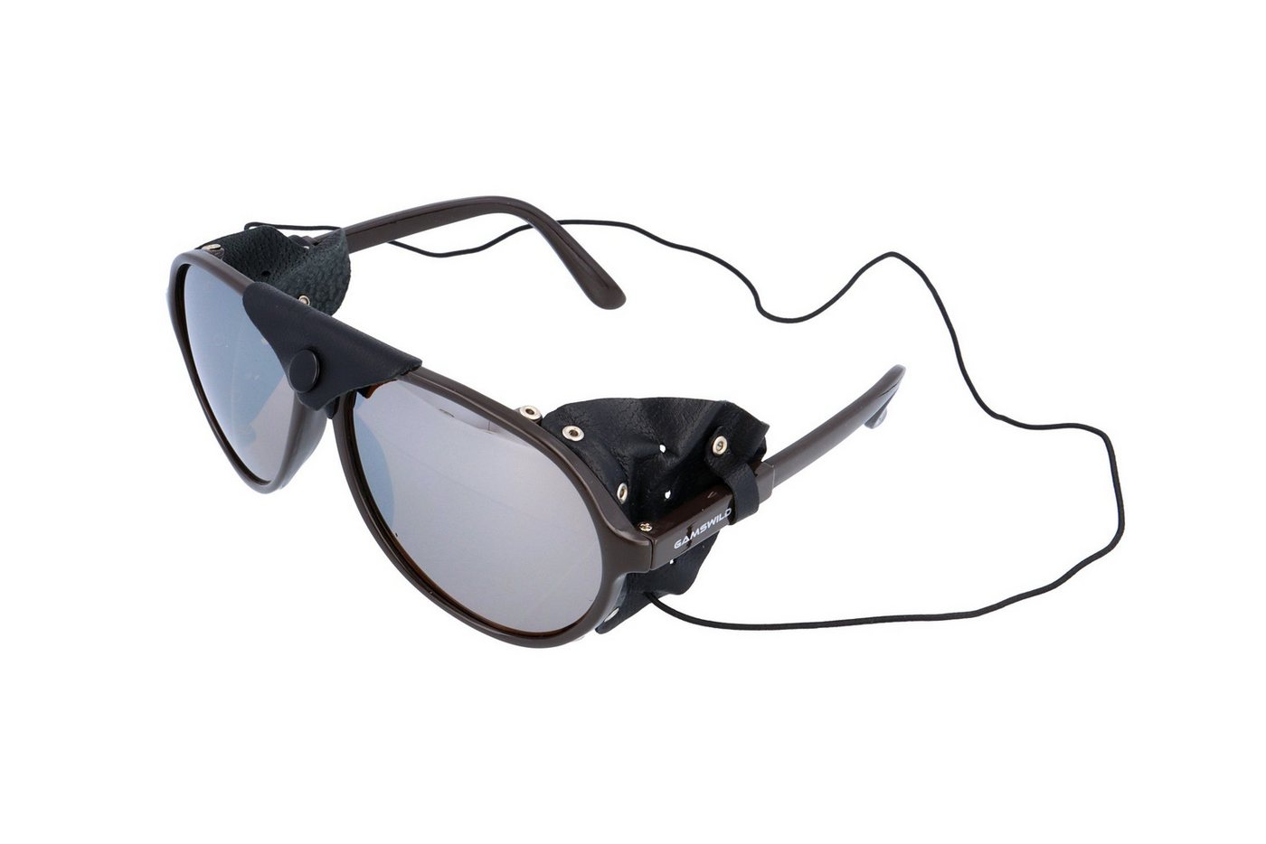 Gamswild Sonnenbrille UV400 Gletscherbrille Sonnenbrille Skibrille tolles Design Damen Herren Unisex Modell WS6330 in braun, schwarz von Gamswild