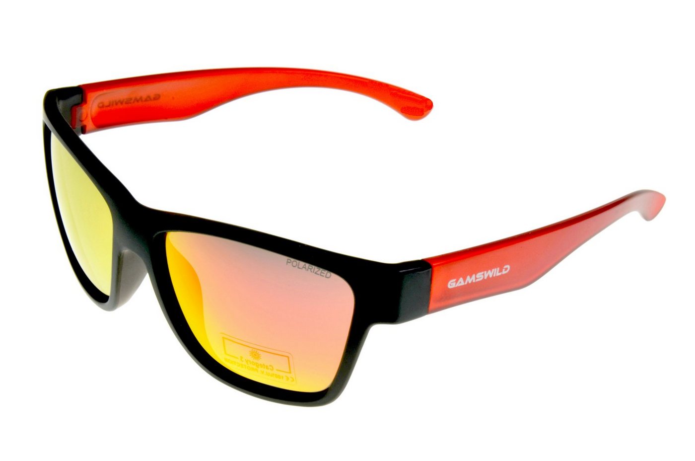 Gamswild Sonnenbrille UV400 GAMSKIDS Jugendbrille 8-18 Jahre Kinderbrille halbtransparenter Rahmen&polarisiert kids Unisex Modell WJ2118 in rot, grün, blau von Gamswild