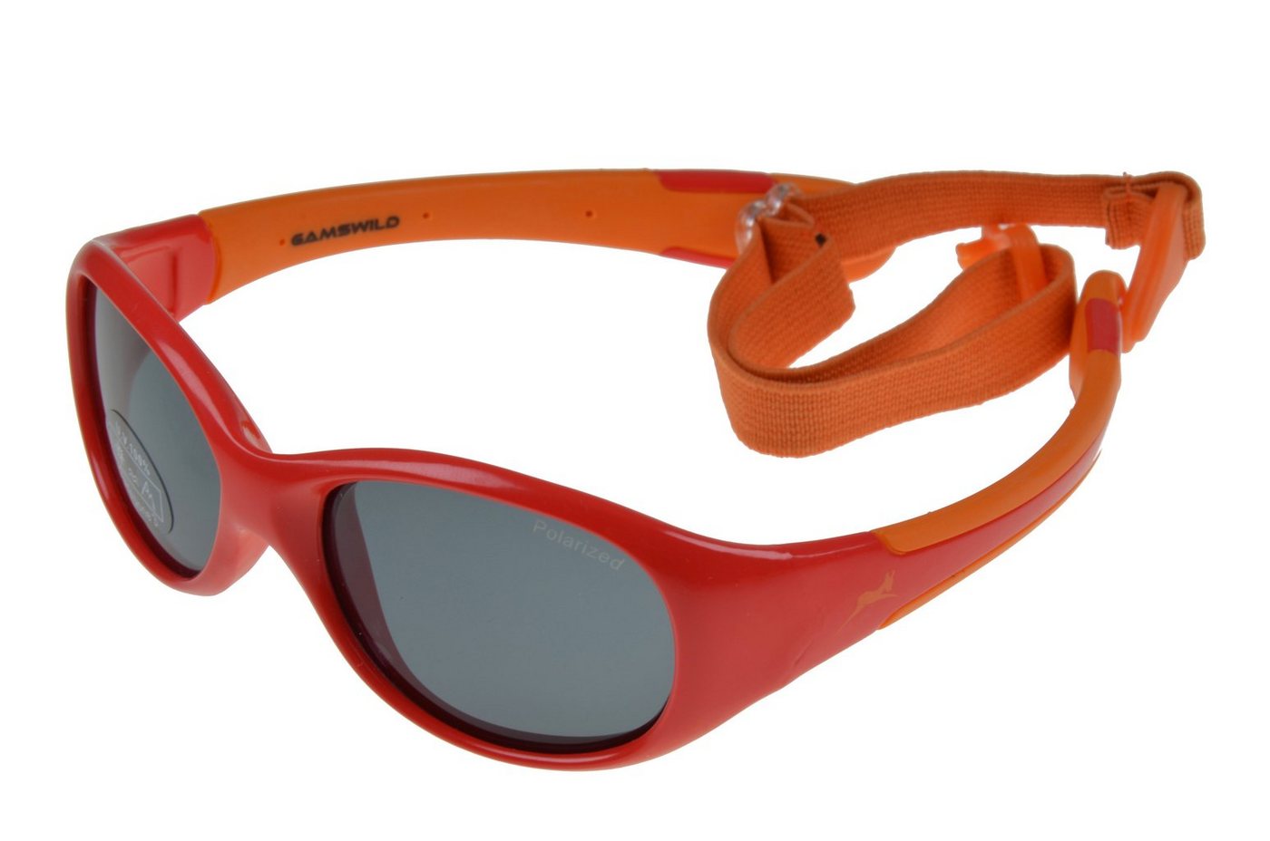 Gamswild Sonnenbrille UV400 GAMSKIDS Kinderbrille 2-5 Jahre Kleinkindbrille mit Brillenband Mädchen Jungen kids Modell WK5618 in rosa, grün, rot-orange von Gamswild