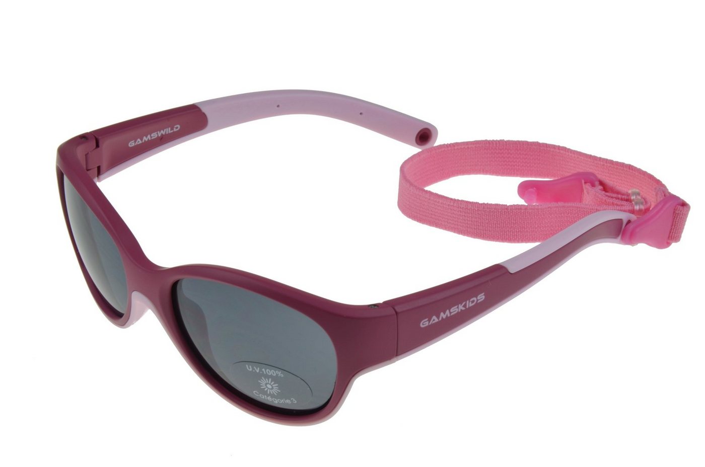 Gamswild Sonnenbrille UV400 GAMSKIDS Kinderbrille 2-5 Jahre Kleinkindbrill mit Brillenband Mädchen Jungen kids Unisex Modell WK7421 in mintgrün, pink, rot-orange von Gamswild