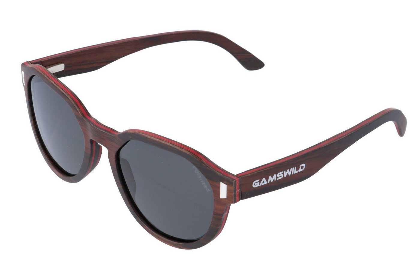 Gamswild Sonnenbrille UV400 GAMSSTYLE Holzbrille polarisierte, getönte Gläser Damen Herren Modell WM0013 in braun, grau, lila von Gamswild