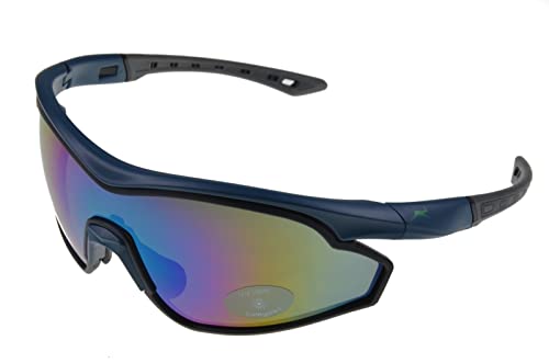 Gamswild WS7534 Sonnenbrille Einscheibenmodell Sportbrille Fahrradbrille Skibrille Damen Herren Unisex | weiß | blau | grün, Farbe: Blau von Gamswild