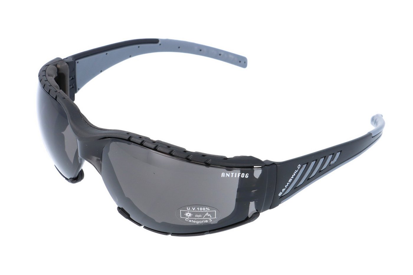 Gamswild Sportbrille UV400 Sonnenbrille Fahrradbrille Skibrille Windschutzclip ANTIFOG, Damen Herren Modell WS7122 in brau, grau, orange, gelb, klar von Gamswild