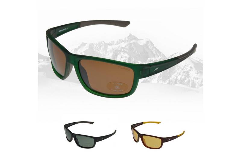 Gamswild Sportbrille UV400 Sonnenbrille Skibrille Fahrradbrille TR90 Damen Herren Unisex, Modell WS7434 in, braun, schwarz, pink, grün von Gamswild