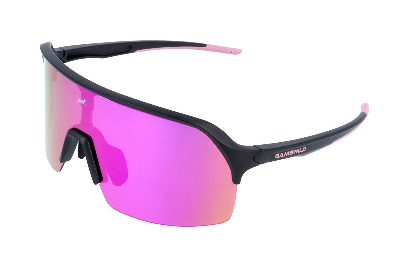 Gamswild Sportbrille UV400 Sonnenbrille Skibrille Fahrradbrille extra große Scheibe Damen, Herren Modell WS0046 in grün, blau, lila von Gamswild