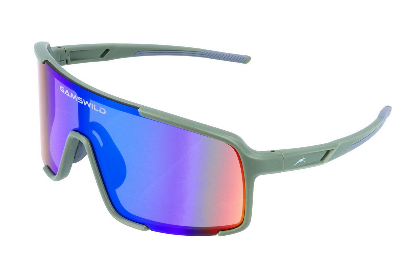 Gamswild Sportbrille UV400 Sonnenbrille Skibrille Fahrradbrille extra große Scheibe Damen, Herren Modell WS7440 in grün, blau, transparent von Gamswild
