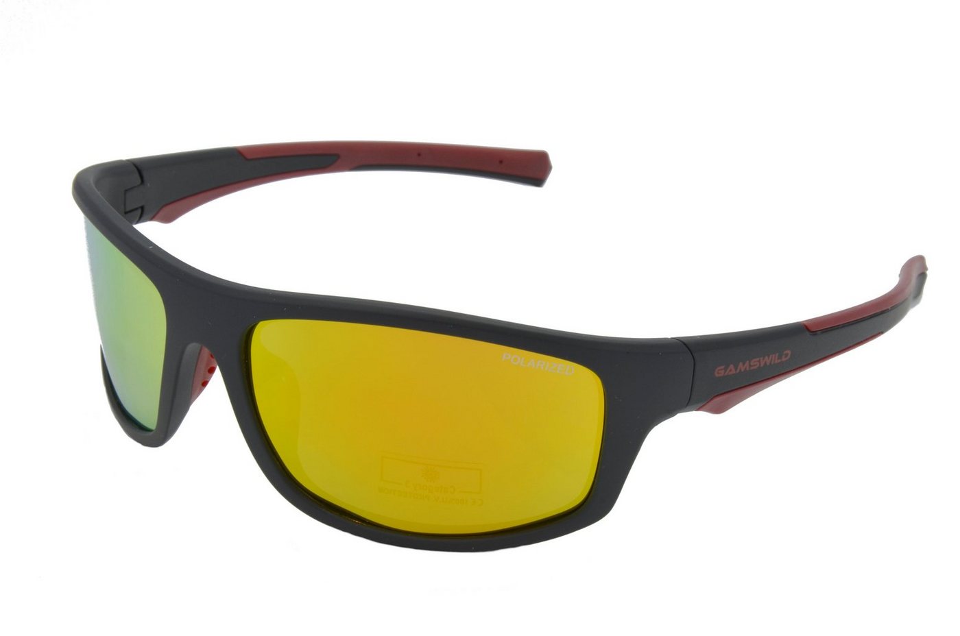 Gamswild Fahrradbrille UV400 Sonnenbrille Fahrradbrille Skibrille TR90/polarisiert Damen, Herren Modell WS2238 in, grau, blau, schwarz-rot, -orange, -grün von Gamswild