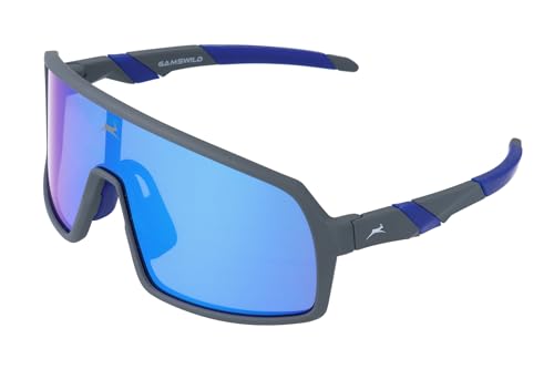 Gamswild WJ4024 Kinderbrille Sonnenbrille (5-12 Jahre) Sportbrille, Fahrradbrille, Skibrille super leicht, Jugendbrille Mädchenbrille kids | grün | lila | Blau | GAMSKIDS, Farbe: Blau von Gamswild