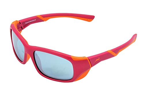 Gamswild WJ5119 Sonnenbrille Kinderbrille 6-12 Jahre Jugendbrille Mädchen Jungen Unisex | blau - orange | grün - grau | dunkelrot -orange | GAMSKIDS, Farbe: Dunkelrot/Orange von Gamswild