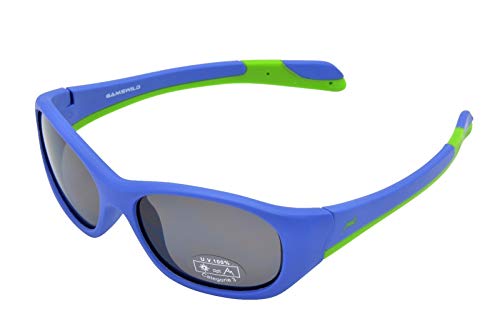 Gamswild WJ9414 Sonnenbrille Jugendbrille 6-12 Jahre Kinderbrille Mädchen Jungen | blau | pink | schwarz | GAMSKIDS, Farbe: Blau von Gamswild