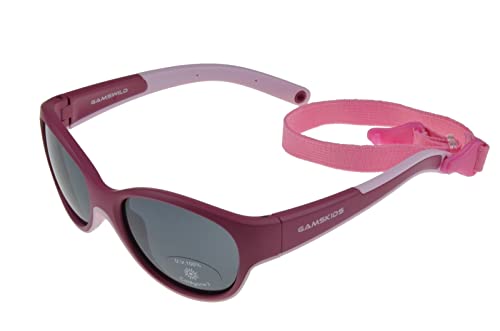 Gamswild WK7421 Sonnenbrille Kinderbrille ca. 2-5 Jahre Kleinkindbrille Babybrille Mädchen Jungen | mint-grün | pink | rot-orange | GAMSKIDS + Brillenband, Farbe: Rosa-Pink von Gamswild