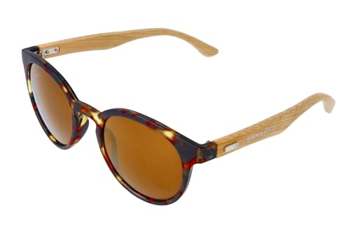 Gamswild WM1228 Sonnenbrille Bambus Mode Brille Damen Herren | rot braun | pink braun | braun getigert, Farbe: Braun getigertes Muster/Holz hell von Gamswild