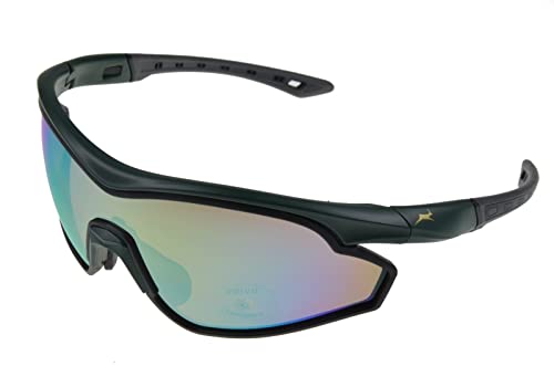 Gamswild WS7534 Sonnenbrille Einscheibenmodell Sportbrille Fahrradbrille Skibrille Damen Herren Unisex | weiß | blau | grün, Farbe: Grün von Gamswild