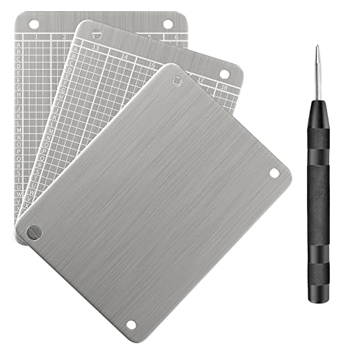 Crypto Steel Bitcoin Wallet, Cryptocurrency Wallet for Hardware Cold Backup, Bitcoin Crypto Cryptocurrency Seed Storage Compatible with All BIP39 Hardware (3 Plates) von GanKe