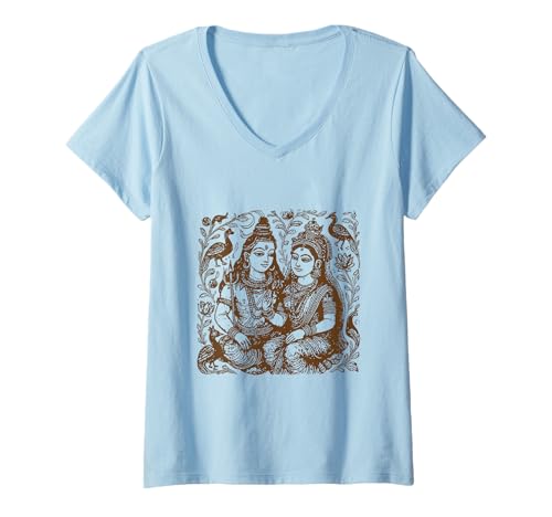 Damen Ganesha-Symbol Yoga Hindu-Elefant Gott Ganesha Puja T-Shirt mit V-Ausschnitt Damen Ganesha-Symbol Yoga Hindu-Elefant Gott Ganesha Puja T-Shirt mit V-Ausschnitt von Ganapati Yoga Ganesh Hindu God Namaste Tees