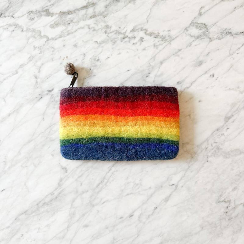Filz Regenbogen Geldbörse von GanapatiCraftsCo