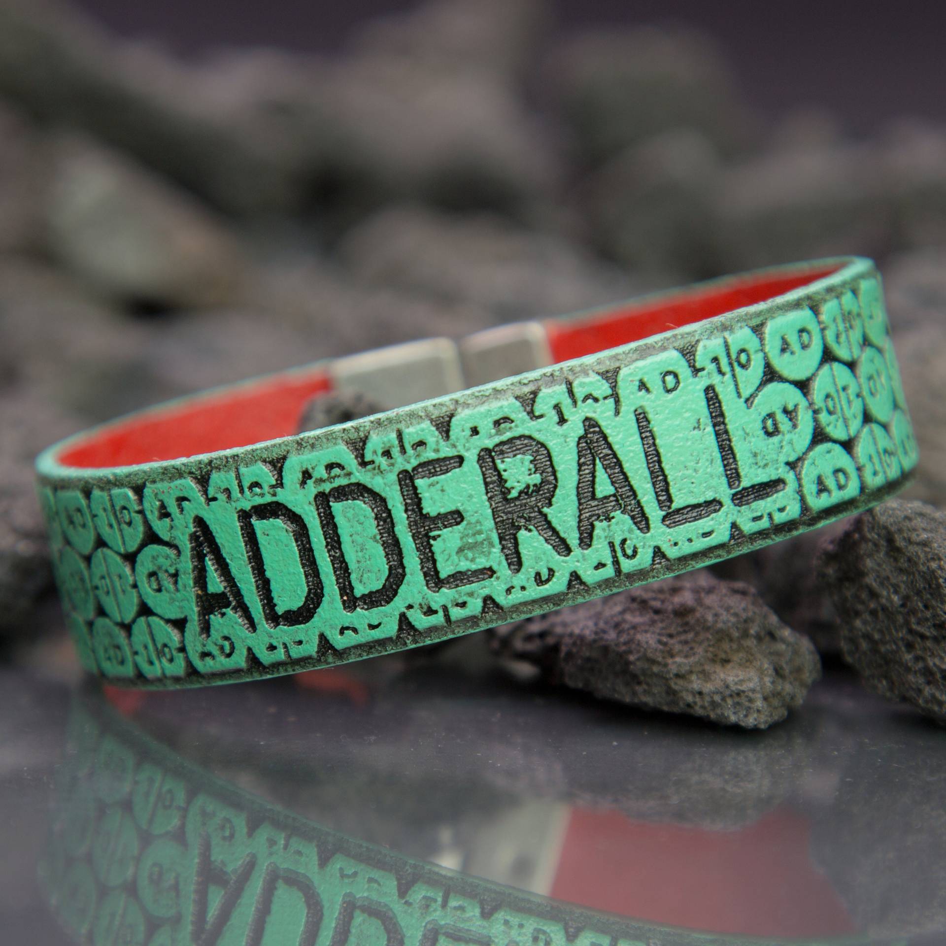 Gravierte Adderall Lederarmband Gravierte Adderall Lederarmband von GandhiWarholLeather