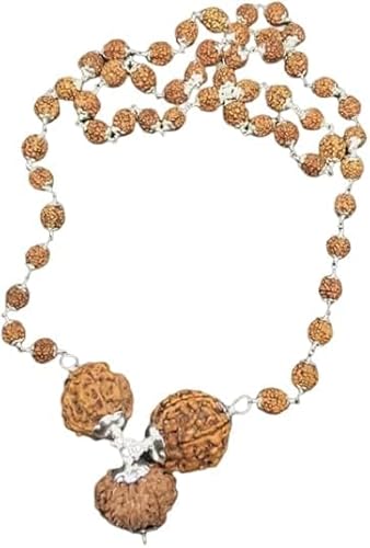 Ganesha Arts Rudraksha-Kombination für Hanuman Power 4,5,11 Mukhi Nepal in Silber Anhänger befestigt in reinem Silber Rudraksha Mala (winzig), 0, Holz, kein Edelstein von Ganesha Arts