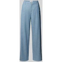 Gang Wide Fit Hose aus Baumwoll-Leinen-Mix Modell 'Via Wide' in Hellblau, Größe 29 von Gang