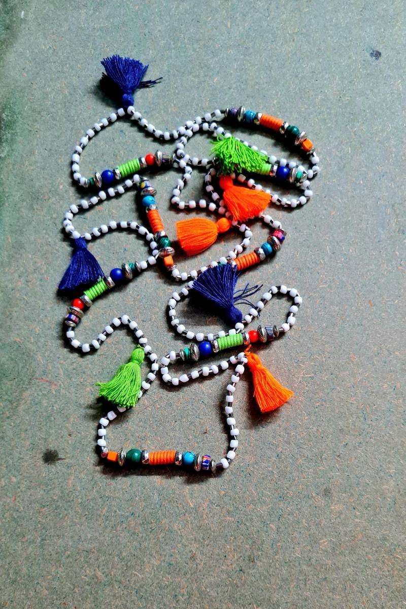 Boho Perlen Lariat Halskette Lange Quaste Schmuck von GangesIndiSoul