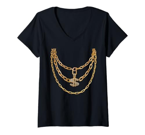 Damen Gangsta Kostüm für Kinder Kostüme Jungen Rapper Hip Hop Herren T-Shirt mit V-Ausschnitt Damen Gangsta Kostüm für Kinder Kostüme Jungen Rapper Hip Hop Herren T-Shirt mit V-Ausschnitt von Gangsta Costume For Kids Costumes Boys Rapper Hip
