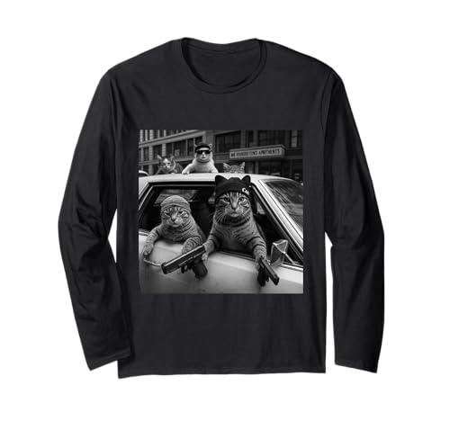 Lustiges Gangster-Katzen-T-Shirt für Männer und Frauen, Liebhaber, Katze, Straße, Grafik Langarmshirt Lustiges Gangster-Katzen-T-Shirt für Männer und Frauen, Liebhaber, Katze, Straße, Grafik Langarmshirt von Gangster Cats Co.